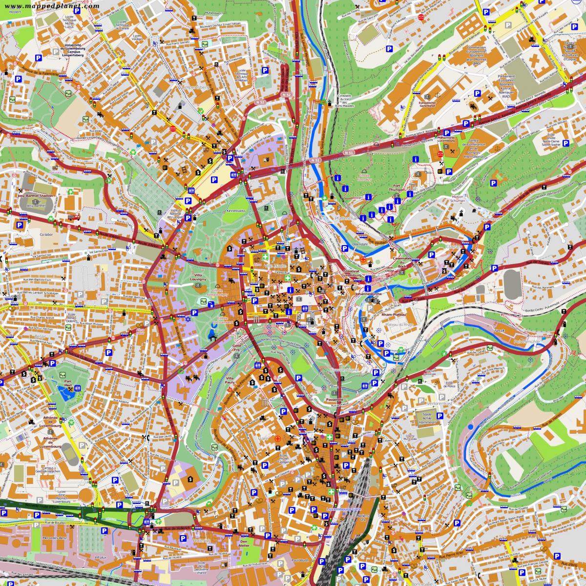 map of Luxembourg city centre