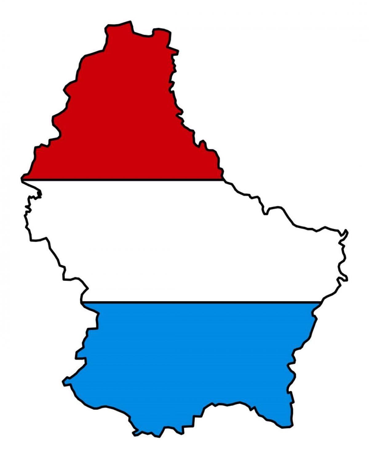 map of Luxembourg flag 
