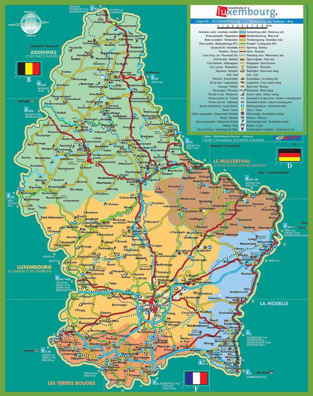 Luxembourg attractions map