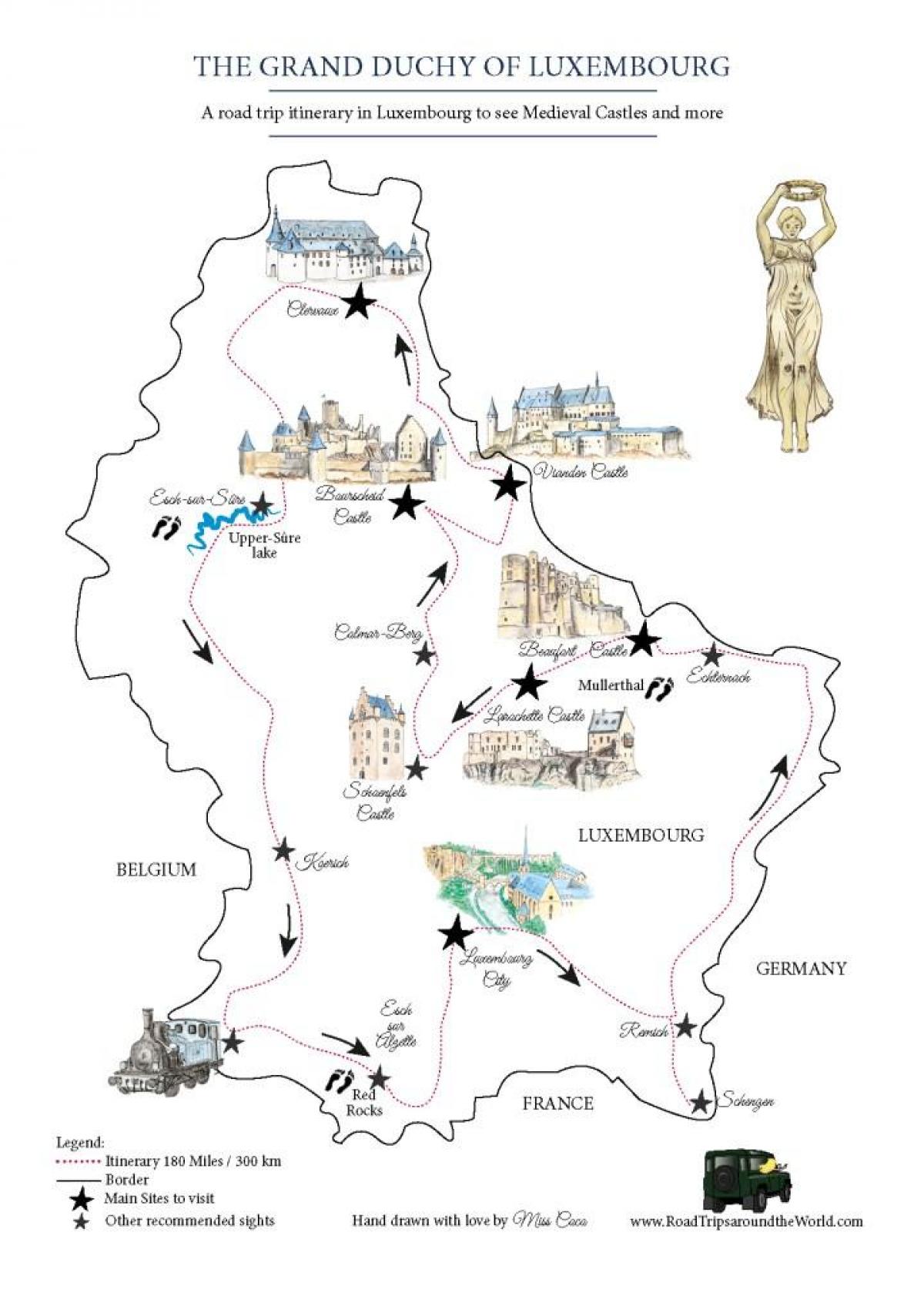 map of Luxembourg castles