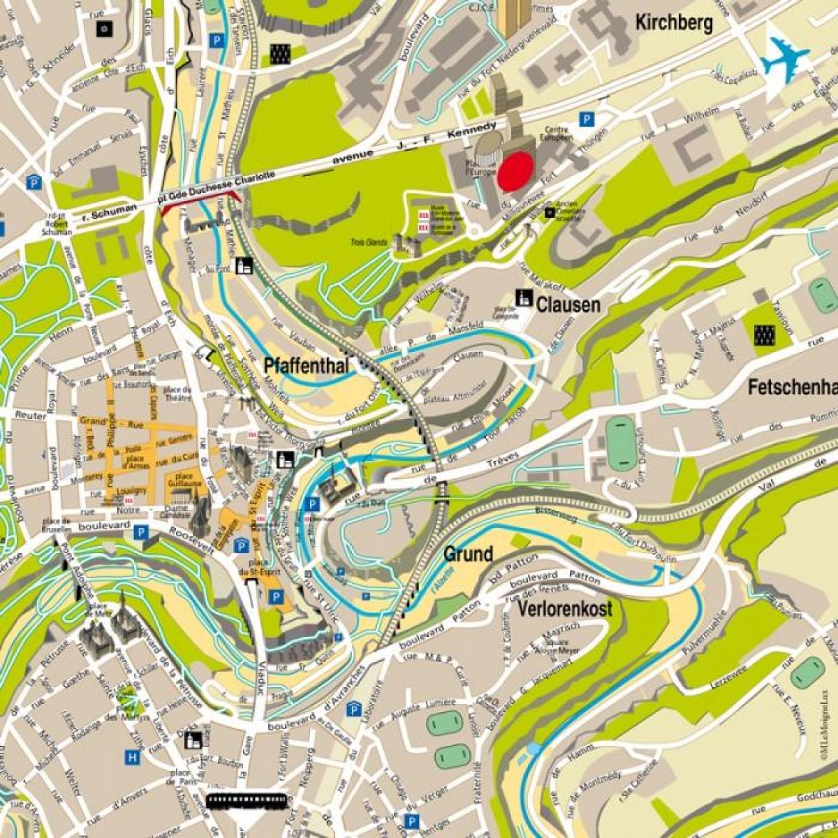 map of Luxembourg street
